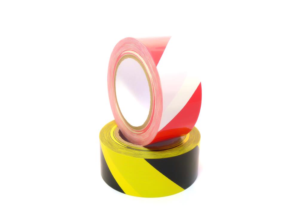 Warnband Gewebe, 50mm x 25m, schwarz/gelb Warnband Gewebe, 50mm x 25m, schwarz/gelb