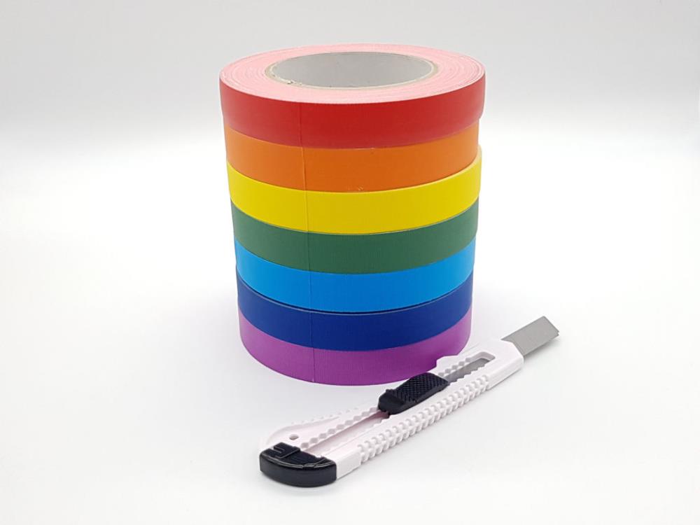 Rainbowset, Gaffa Tape Set. 7x Rollen 19mm x 25m