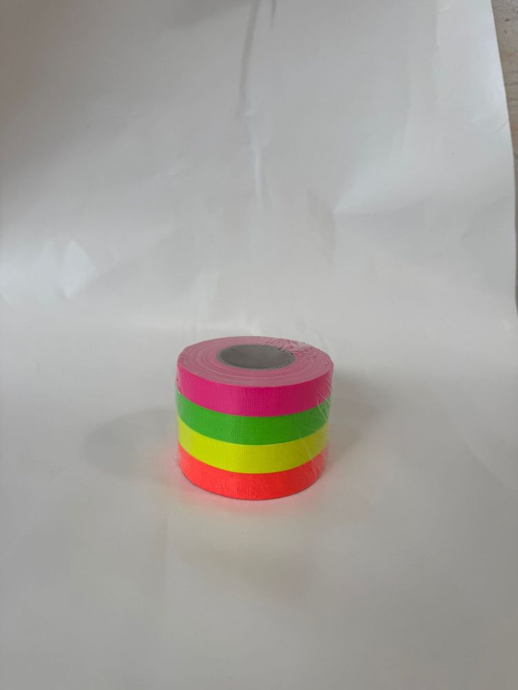 Neon fluoreszierendes,Gewebe Tapeset, 4x Rollen 15mm x 12,5m
