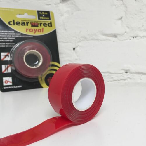 Doppelseitiges Massivklebeband CLEAR RED ROYAL 19mm x 1,5m Doppelseitiges Massivklebeband CLEAR RED ROYAL 19mm x 1,5m